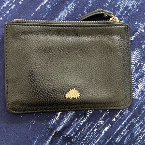 Black Mulberry leather wallet/coin zip pouch